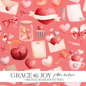 Liebesbotschaft Musterdesign Liebe, Romantik, Valentine, Herz, Nachricht, Zuneigung, Hochzeit, Verlobung, Liebesbriefe, Print On Demand Download