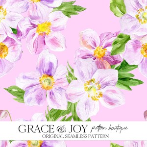 Padrão sem emenda de rosa de Natal rosa - download digital para uso comercial - estilo berçário, flor romântica, alta resolução, impressão sob demanda