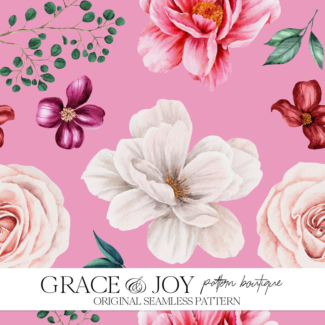 Floral Seamless Pattern: Cute Flowers, Commercial Use (digital Download ...