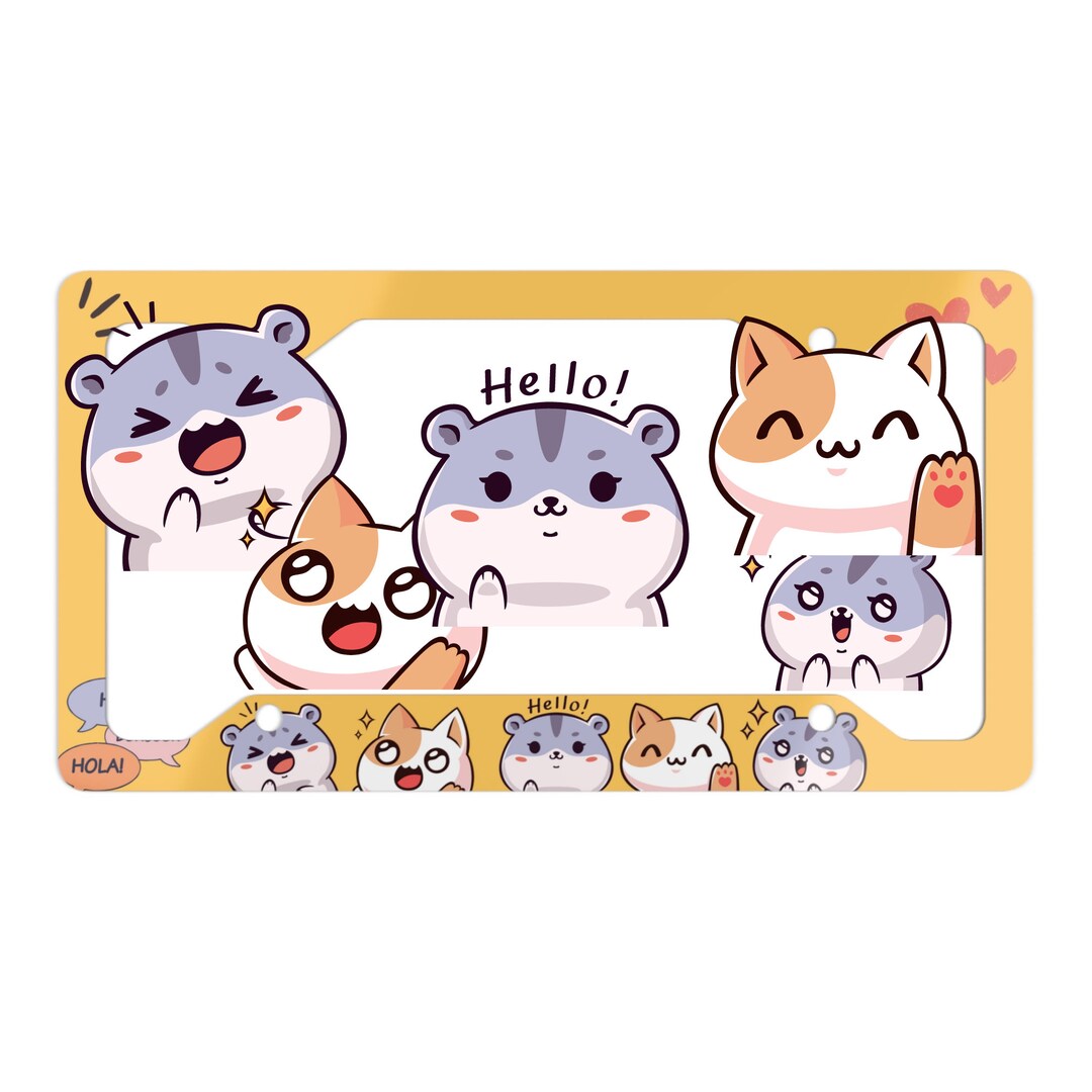 For Cat Lovers Cat Themed License Plate Frame That Adds A Etsy