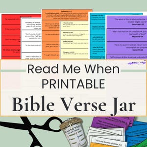 Bible Verse Jar Printable: Read Me When Healing Scripture For Anxiety And Depressioin