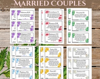 Printable Watercolor Scripture Cards: Bible Verses For Christian Marriage Prayers