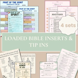 Loaded Bible Kit: Armor of God, Beatitudes, Fruit of the Spirit, Proverbs 31, Printable Tip Ins