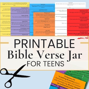 Printable Bible Verse Jar Template: Scripture Jar for Teen Emotions