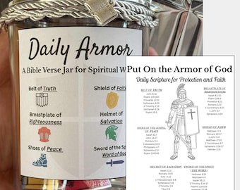 Armor of God Bible Verse Jar for Christian Men, Gift for Husband