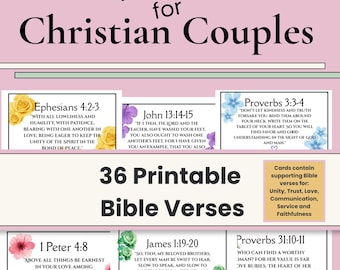 Printable Watercolor Scripture Cards: Bible Verses For Christian Marriage Prayers