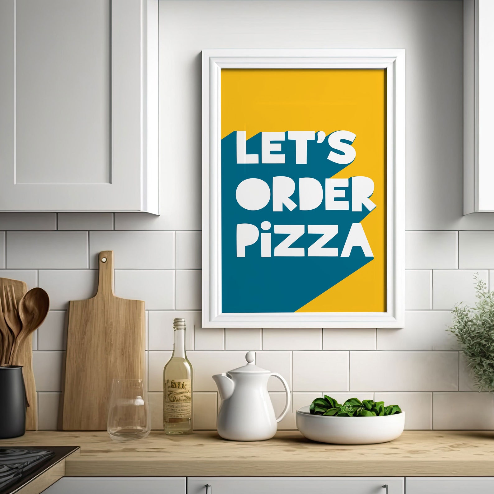 Pizza Art Print Pizza Themed Kitchen Typographic Print Pizza Quote