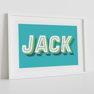 Impresión artística personalizada con letras del alfabeto, brillantes y llamativas, 5 opciones de color, decoración para dormitorio infantil, arte mural para guardería.