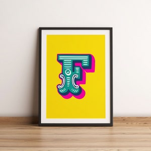 Carta Carnaval Circo Monograma Arte Impresión, Impresión personalizada del alfabeto monograma, Cartel de arte de pared con temática de letras de circo, Arte del dormitorio de los niños