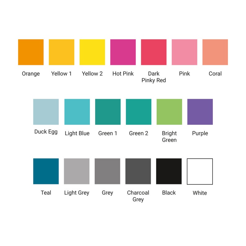 Colour Swatch to totally customise your design