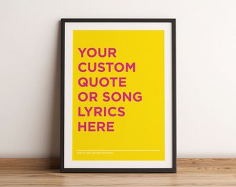 Stampa poster con citazione lirica della canzone personalizzata, Stampa artistica tipografica con citazione personalizzata, Stampa citazione musicale, Stampa artistica della canzone preferita, Stampa banda personalizzata
