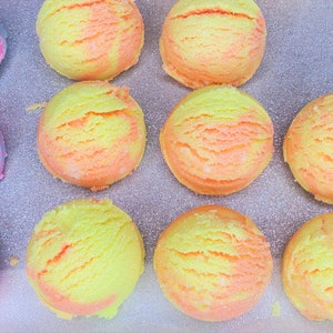Assorted Large Fruity Bath Scoops - solid bubble bath - Cocoa & Shea Butter, Vegan (Pack of 10, 20, 50)