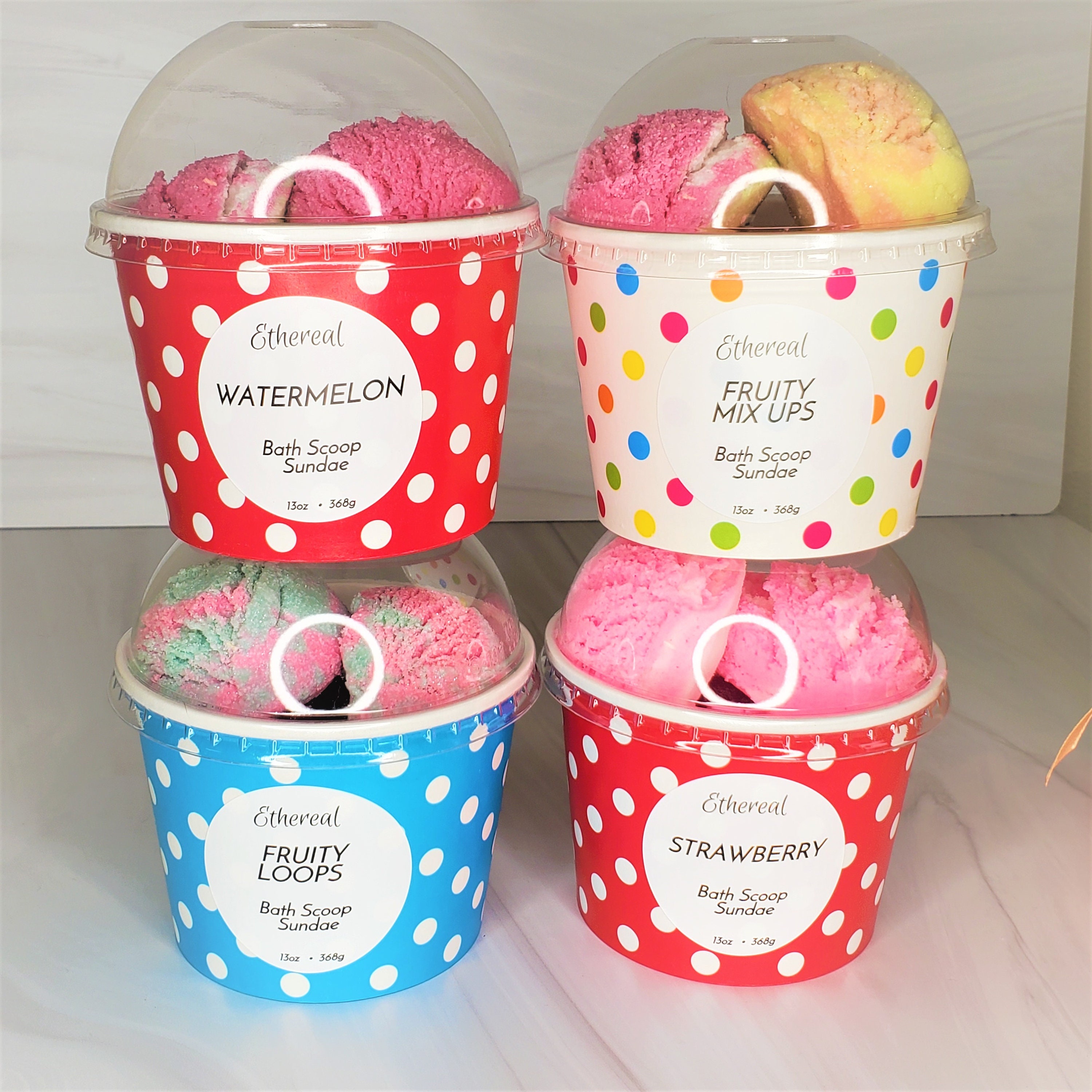 Fruity Bath Scoop Sundae: Vegan Bubble Bar Truffles