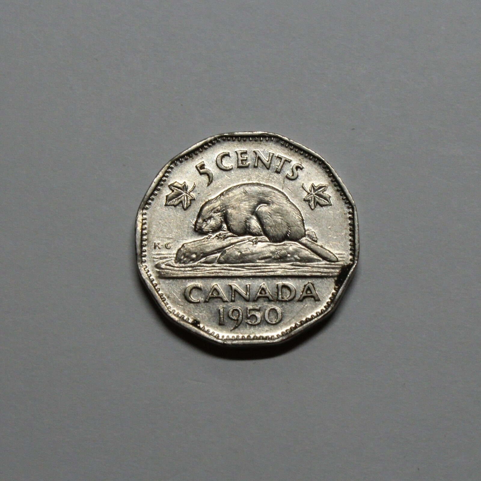1941 CANADA 5¢ KING GEORGE VI NICKEL COIN 