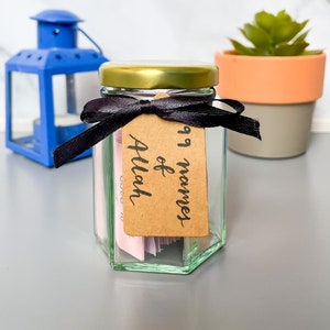 A Jar of 99 Names of Allah - Islamic Reminders | Birthday / Wedding Gift | Ramadan Gift | Eid Gift | Islamic Gift | New Muslim / Revert gift