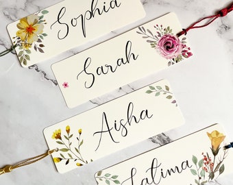 Personalized Floral Bookmark | Custom Name Mother's Day Gift, Birthday Eid Ramadan Gift