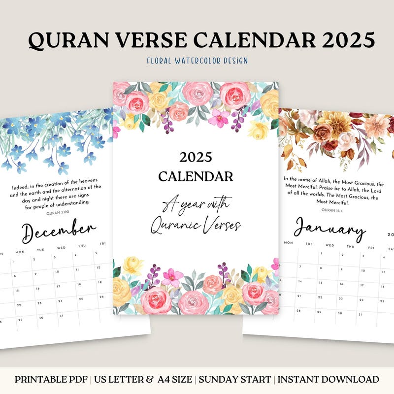 Quran 2025 Calendar Etsy