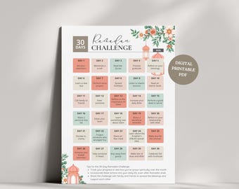 Ramadan Challenge Calendar 2026: Islamic Habit Tracker (Digital Download)