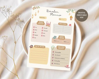 Ramadan Planner 2026, Cute Daily Tracker Ramadan To Do List, Digital Islamic Journal, Ramadan Decor Calendar Printable