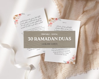 Ramadan Dua Cards: 30 Daily Islamic Prayers (Digital Download)