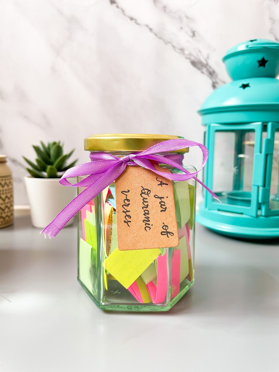 A Jar of Quran Verses Islamic Reminders Birthday Gift / New Muslim