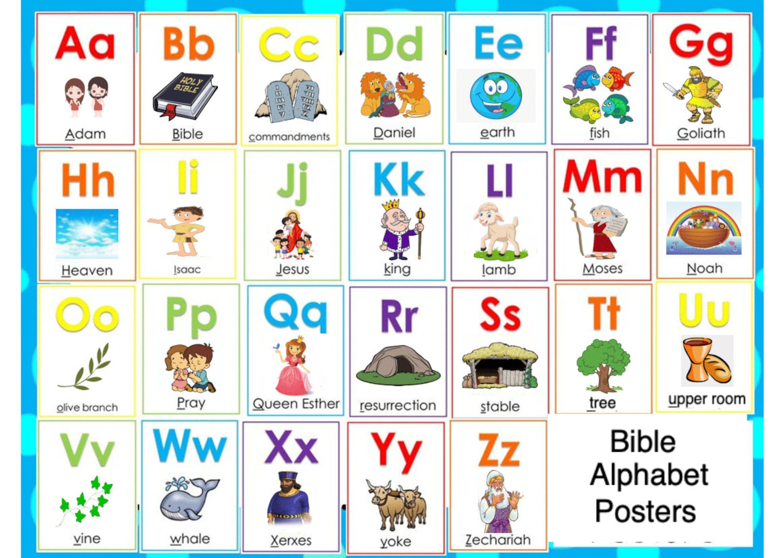 JW 26 Printable Bible Alphabet Posters. PreschoolKindergarten Etsy