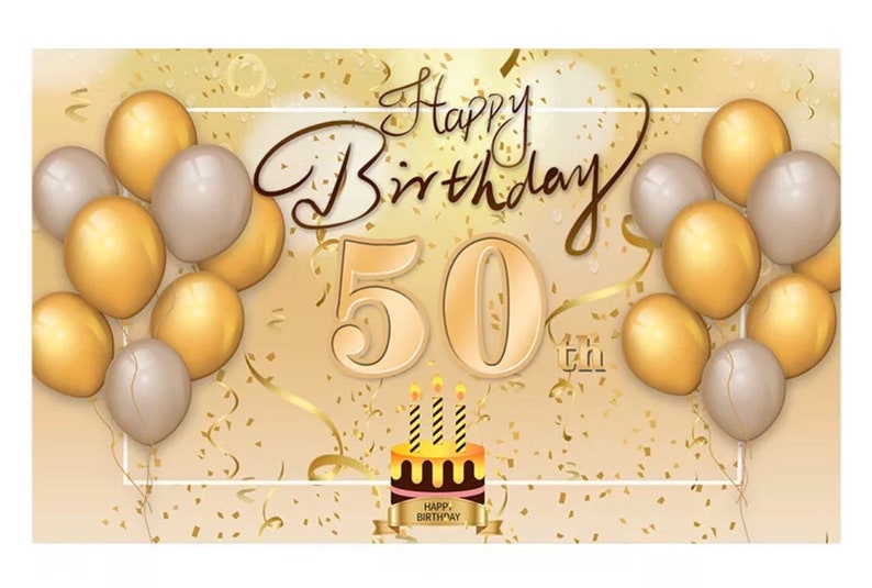 Happy 50th Birthday Banner Template