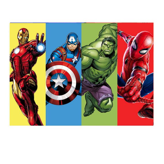 Joyeux Anniversaire Toile De Fond Banniere Marvel Photo Etsy France