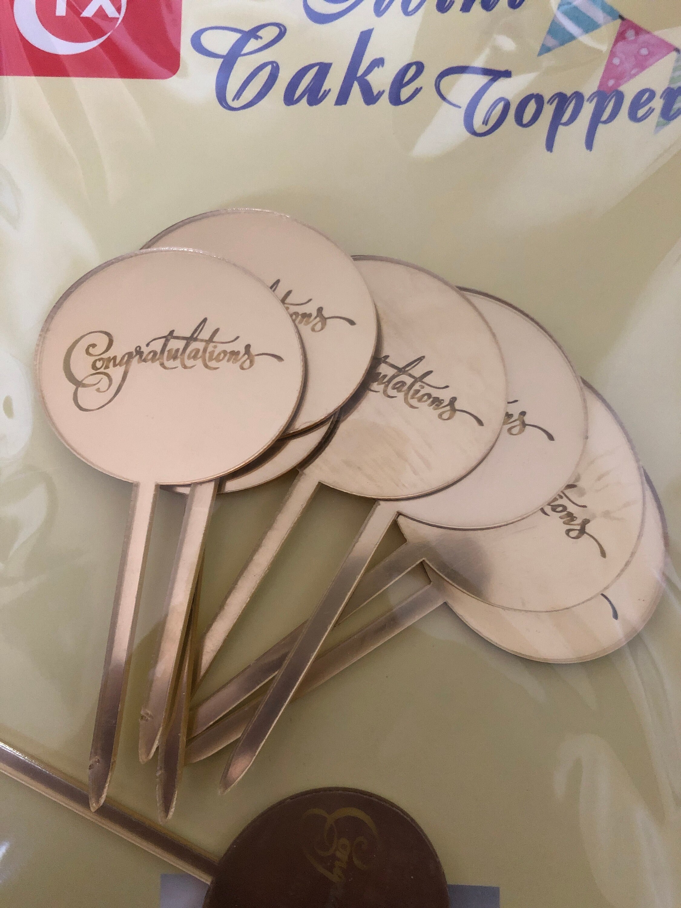 8 Congratulations Cupcake Toppers Acrylic and Reusable Etsy UK