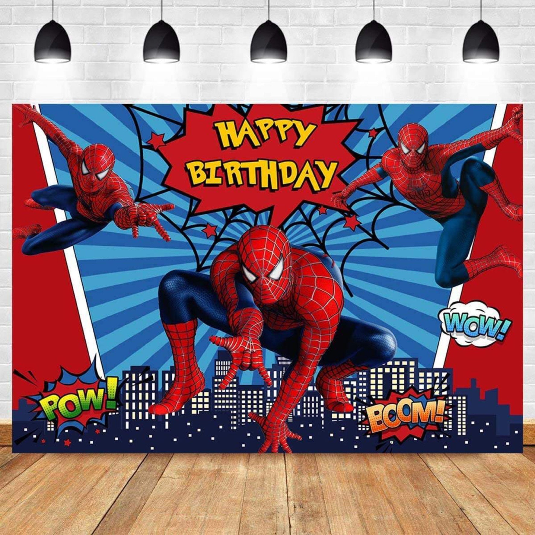 happy birthday spiderman background