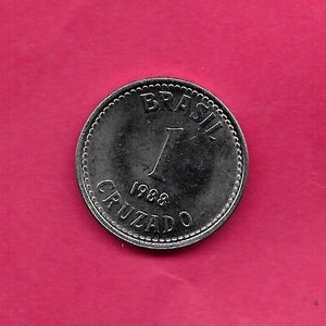 Brazil Brazilian km605 1988 uncirculated-unc mint old vintage cruzado coin