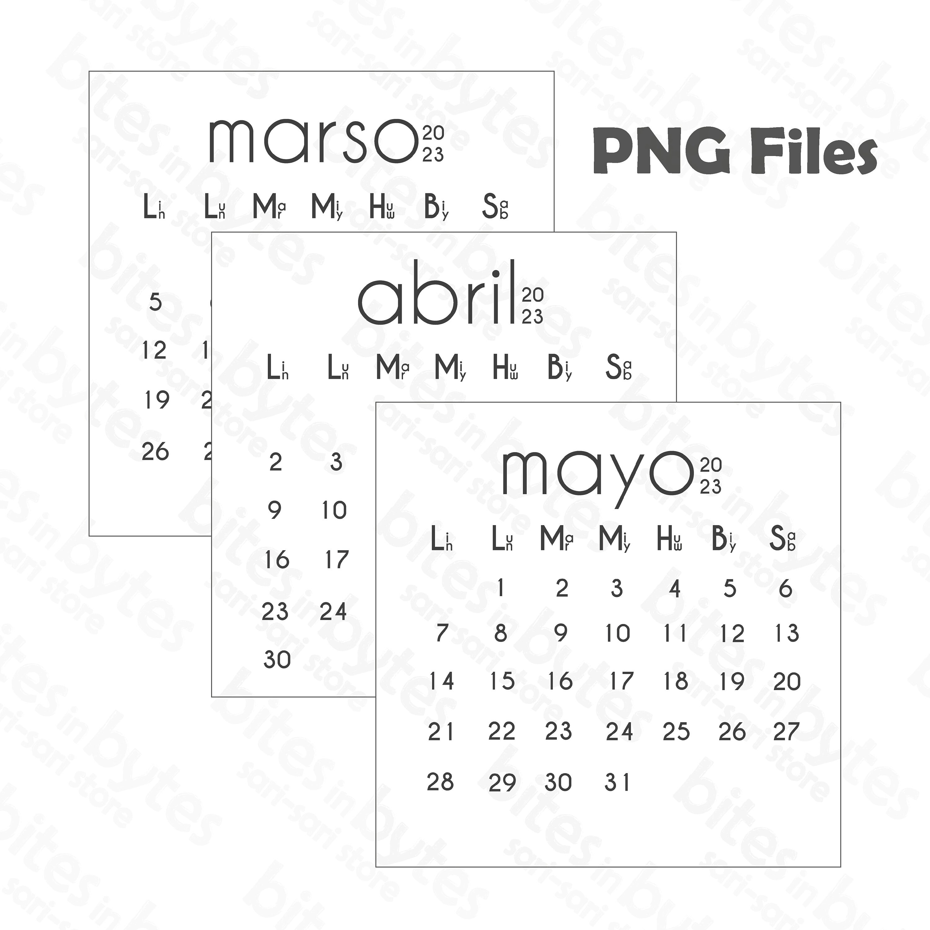mini-month-calendar-2023-digital-download-printable-etsy-canada