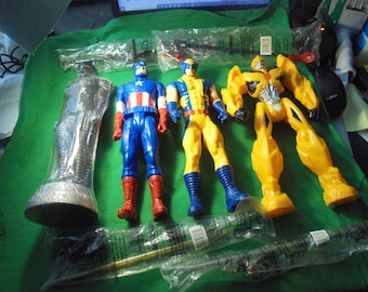 Lot of 3 12" ACTION FIGURES! Wolverine, Bumblebee and Capt. America +THOR Toys!! 30.00 Shipped!