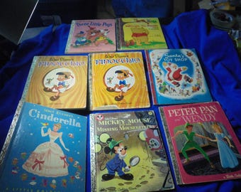 WALT DISNEY THEMED Little Golden Books Lot!!  1940’s-70’s!  Wow! Look!  50.00 Shipped!!