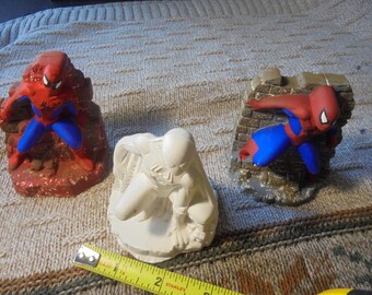 SPIDER-MAN LOT of 3 Ceramic Statues!! 30.00 obo!!!