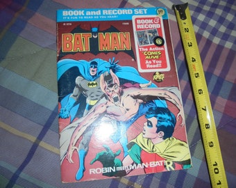 1976 BATMAN: Robin Meets MAN-BAT Book & Record Set!! 17.00 obo!
