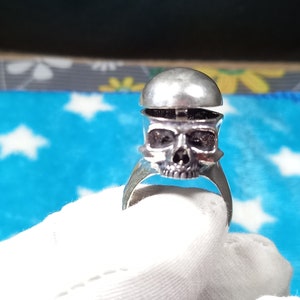 Excellent Gift Ring, Secret Message Ring, Handmede Skull Poison Ring,925 Sterling Silver  Ring, Jewelry Box Ring, Openable Ring, Skull Ring