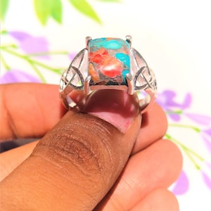 Oyster Copper Turquoise Ring, Statement Ring, Designer Ring, 925 Sterling  Silver Ring, Natural Gemstone Ring, Handmade Ring, Women Ring