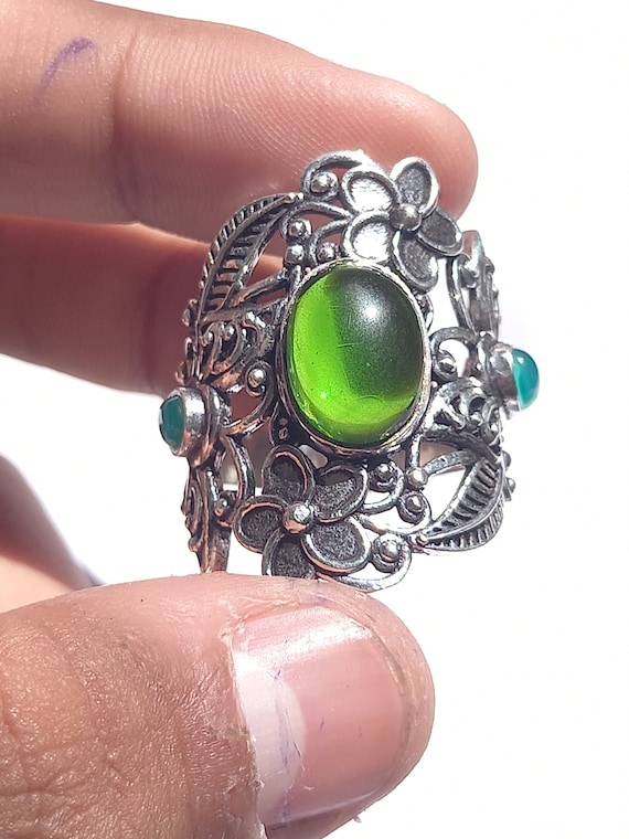 Buy Leaf Flower Design Chalcedony Ring, 925 Silver Ring, Handmade