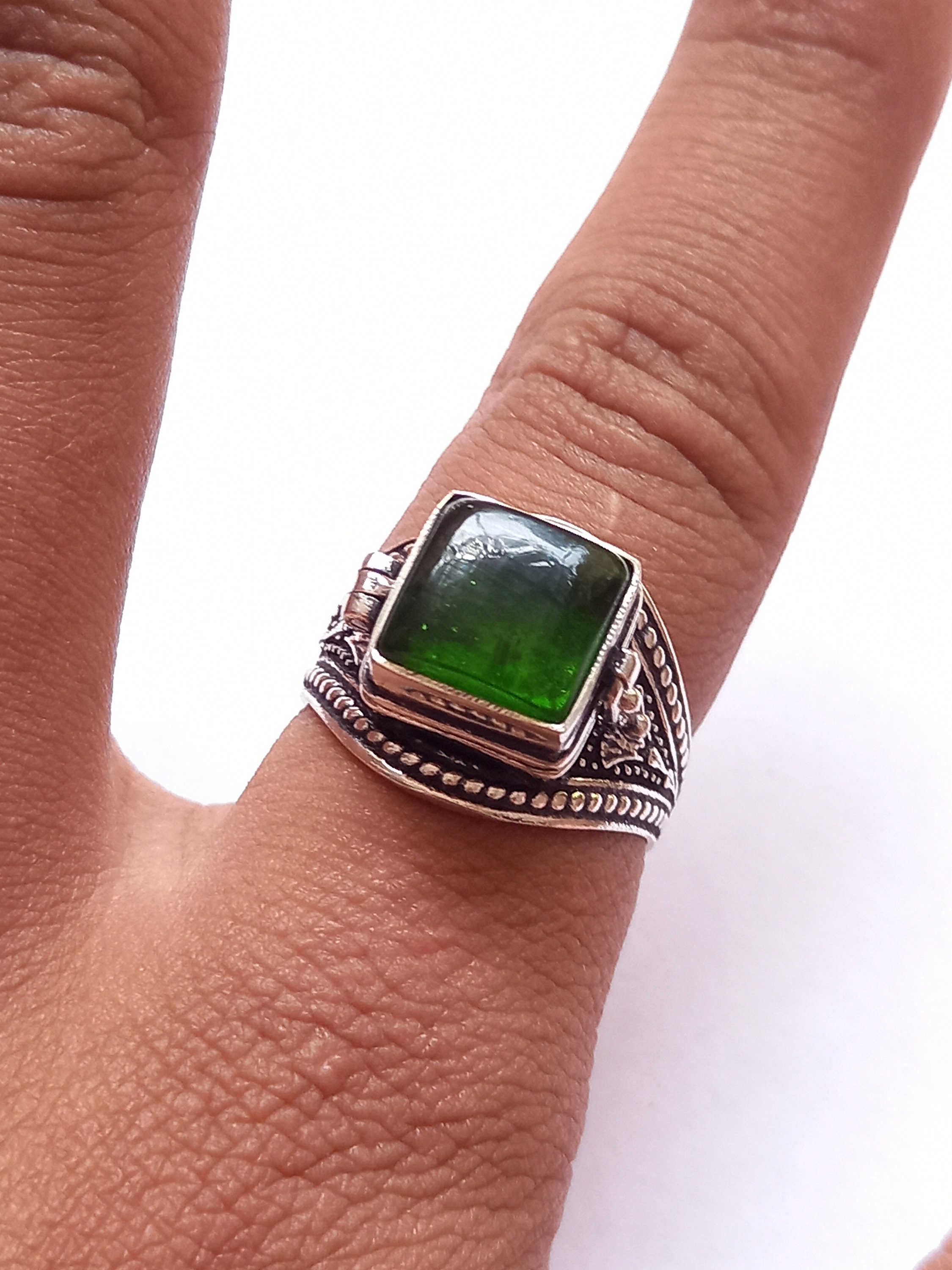 Poison Ring , Vintage Poison Ring , Aufklappbarer Ring , Silber Box Ring , Herz Ring , Geheimnis Ring , Poisoner Ring , 925 Sterling Silber überzogen