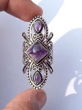 Handmade Amethyst Ring: 925 Sterling Silver, engagement ring, birthday gift, anniversary gift