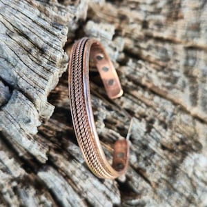 Fine Carving Copper Magnetic Bracelet, Copper Adjustable Bracelet