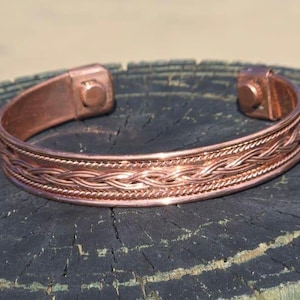 Pure Copper Braided Design Magnetic Bracelet, Copper Bracelet