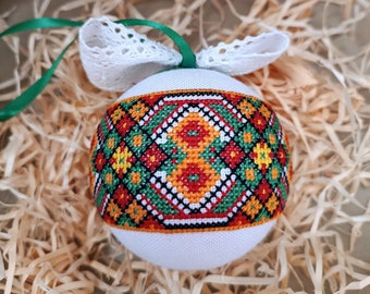 Ukrainian Christmas tree toy | Ukrainian embroidery ornament | Wonderful Christmas bauble
