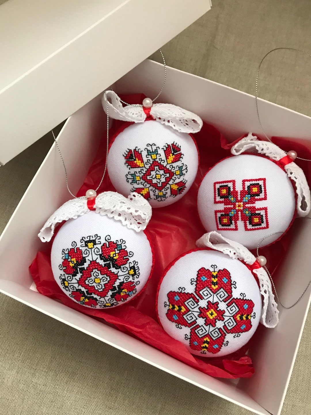 Ukrainian Christmas Balls | Embroidery Ukrainian Ornament