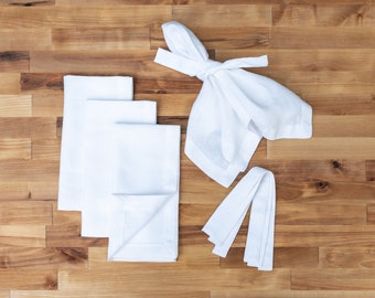 Servilletas de lino para la cena - Juego de 4 - Elegantes, 100% lino, lavables a máquina.