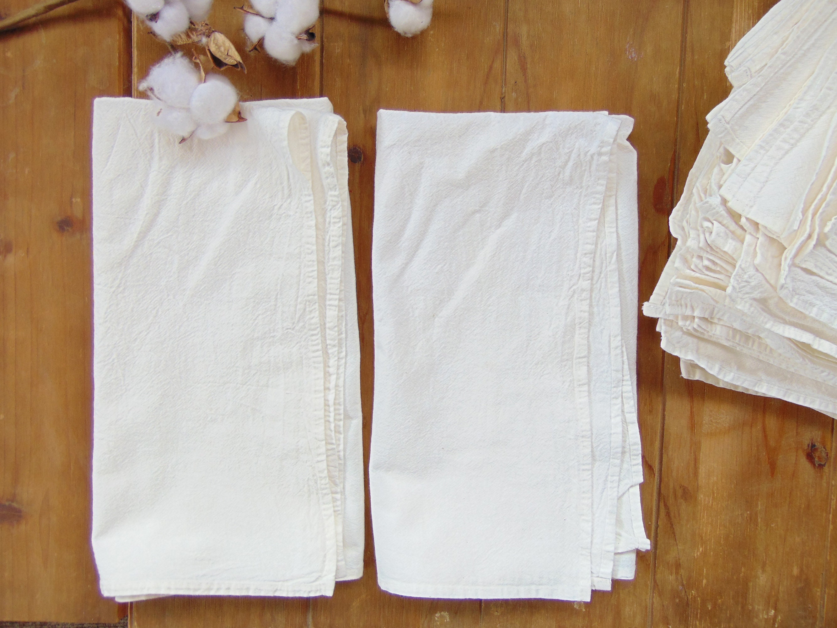 White Towel Set 24PC Blank Flour Sack Towels OldFashioned Etsy