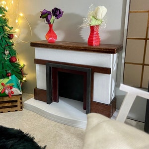 Fireplace for dolls 1:6 or 1/12 dollhouse furniture... FR, Blythe, BJD, doll furniture. Dollhouse Miniature Fireplace,miniature fireplace