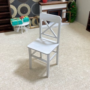 Doll chair. wooden chair for 1/6 scale dolls. dollhouse miniature furniture.  1:6 dollhouseminiature