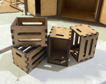 Dollhouse miniature boxes (2PC set), miniature prop, 1/4, 1/6, MSD, YoSD BJD, doll accessories, roombox, diorama, decor, miniature container